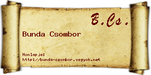 Bunda Csombor névjegykártya